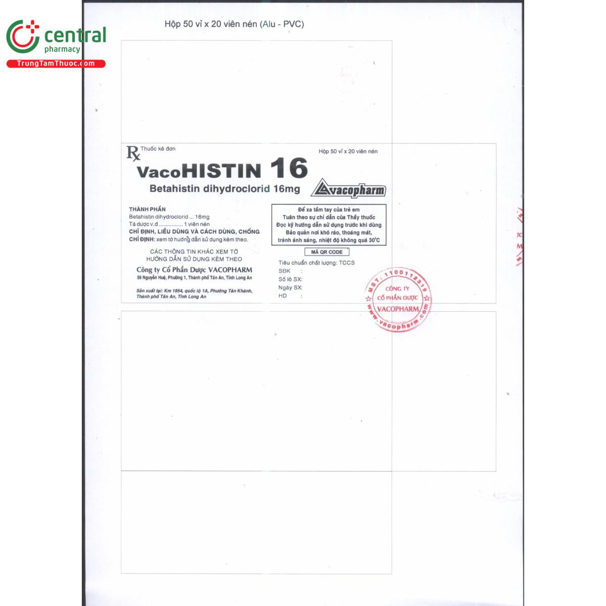 thuoc vacohistin 16mg 7 E1501 thuoc vacohistin 16mg 7 E1501