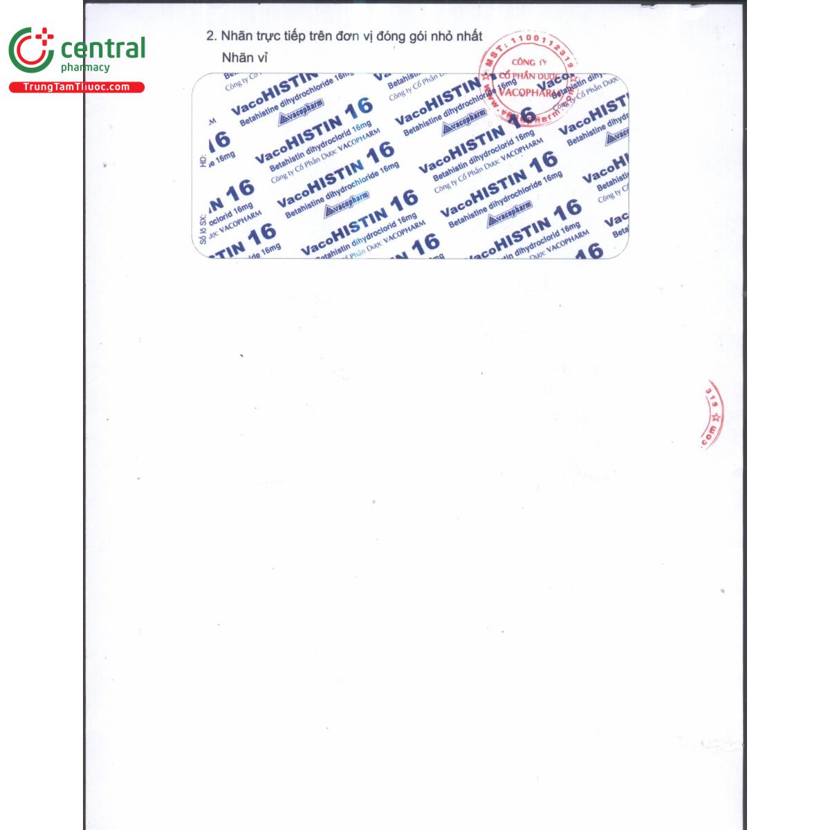 thuoc vacohistin 16mg 8 P6303 thuoc vacohistin 16mg 8 P6303
