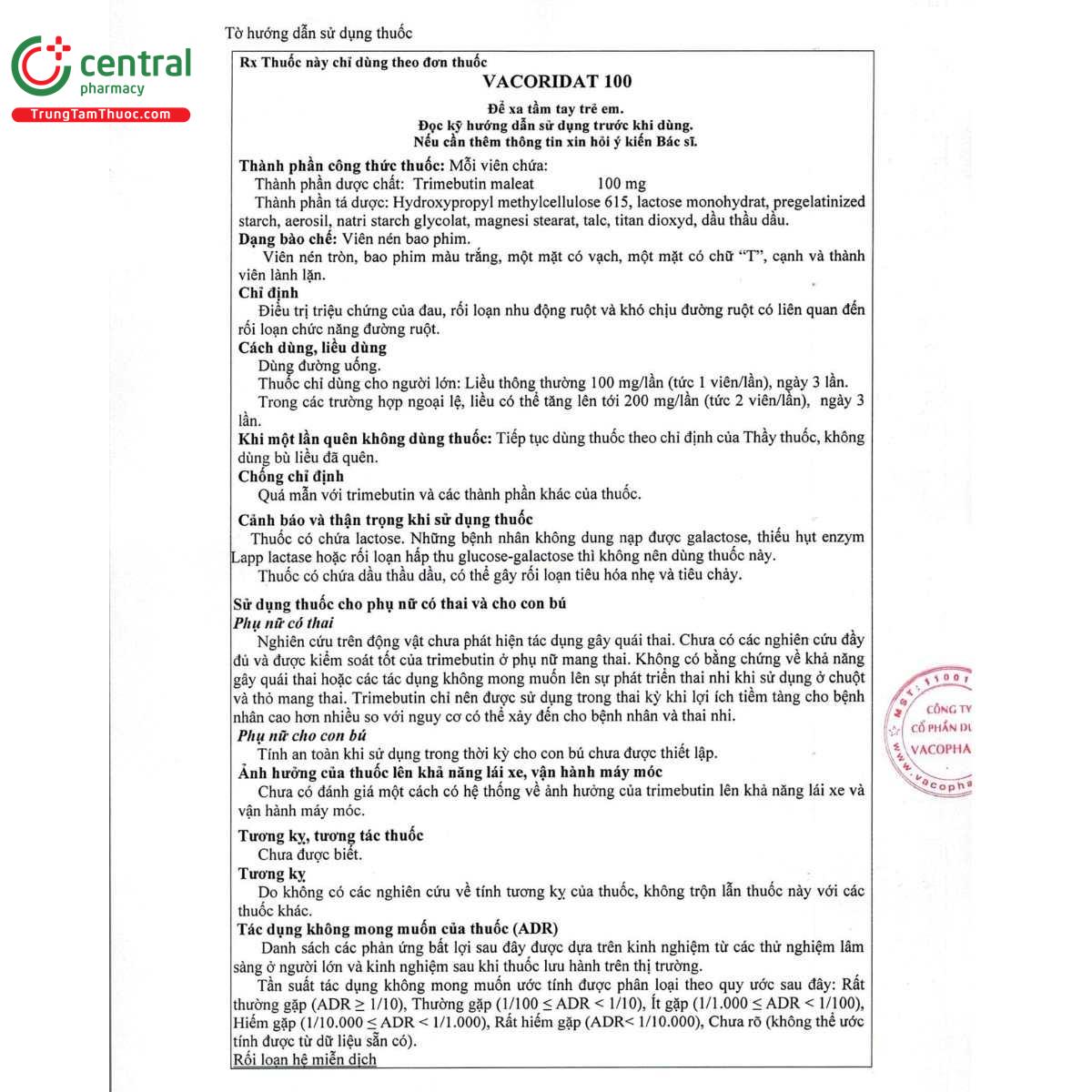 thuoc vacoridat 100mg 14 R7174 thuoc vacoridat 100mg 14 R7174