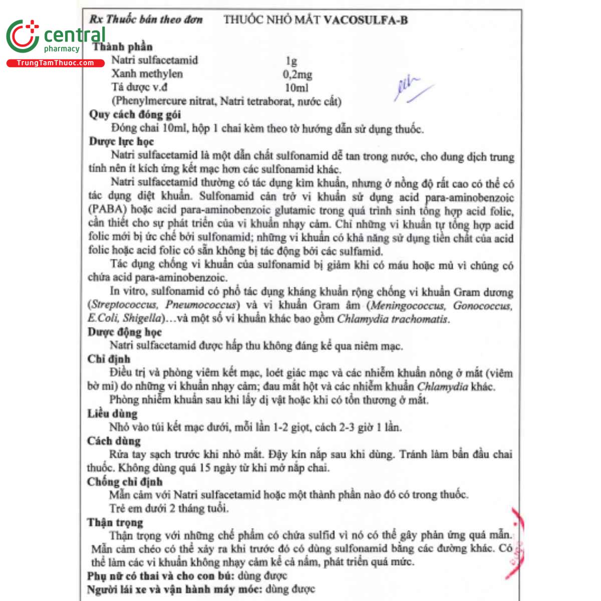 thuoc vacosulfa b 5 H2473 thuoc vacosulfa b 5 H2473