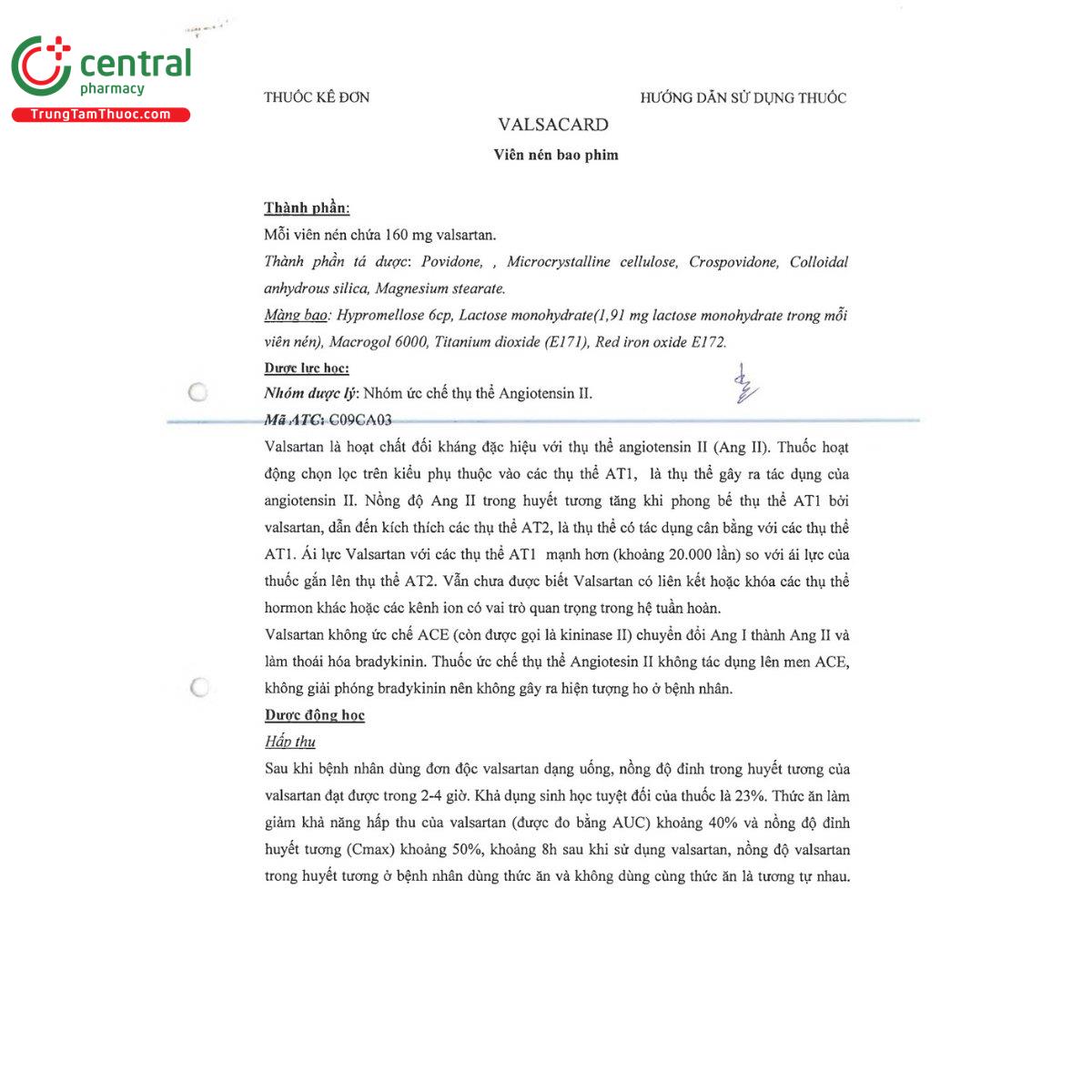 thuoc valsacard 160mg 10 H3516 thuoc valsacard 160mg 10 H3516