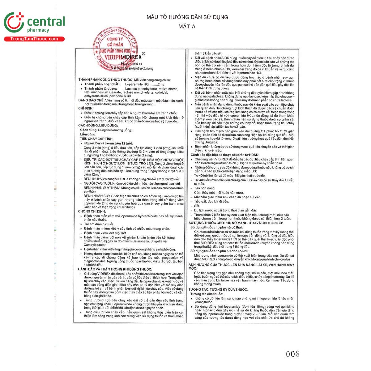 thuoc vidirex 2mg 5 M5017 thuoc vidirex 2mg 5 M5017