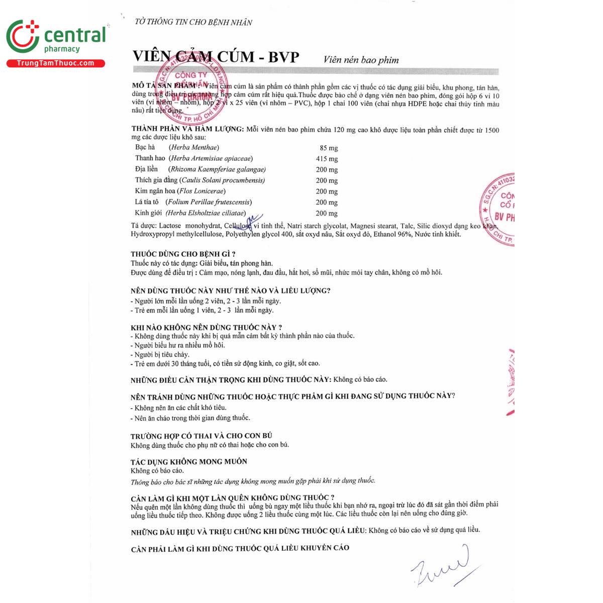 thuoc vien cam cum bvp 5 L4211 thuoc vien cam cum bvp 5 L4211
