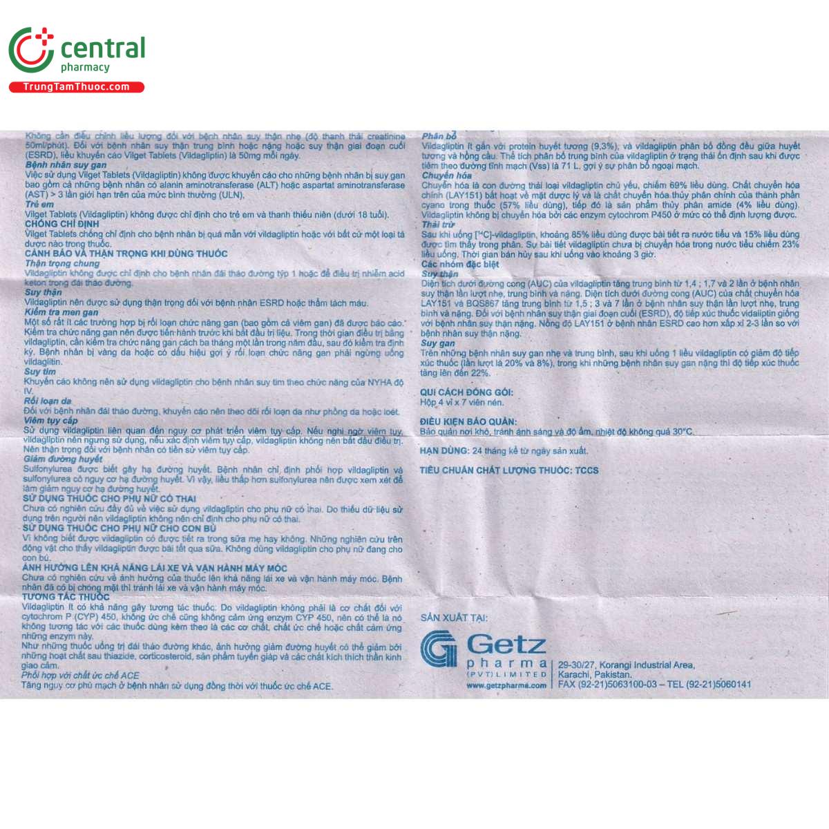 thuoc vilget tablets 50mg 10 A0557