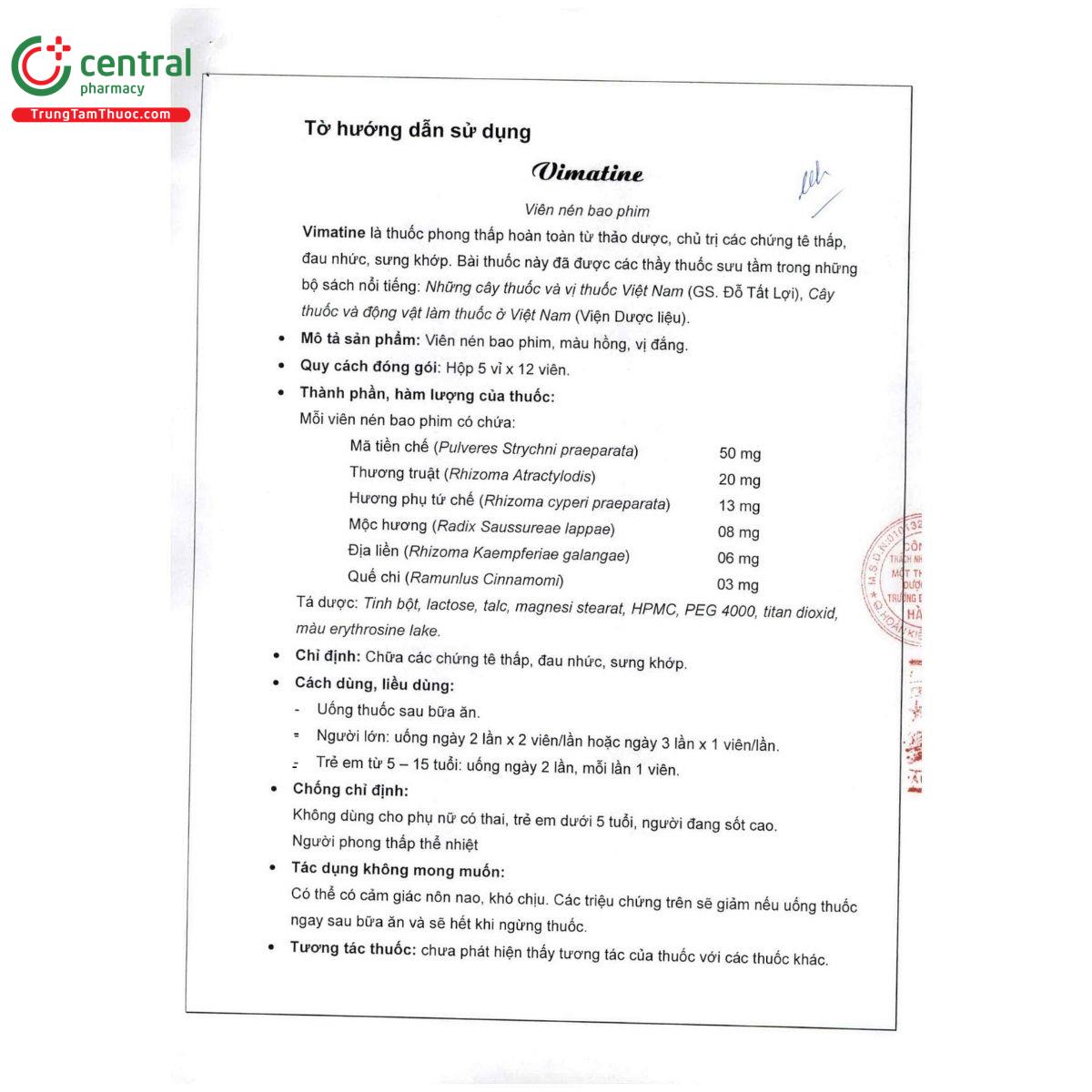 thuoc vimatine 3 N5833 thuoc vimatine 3 N5833