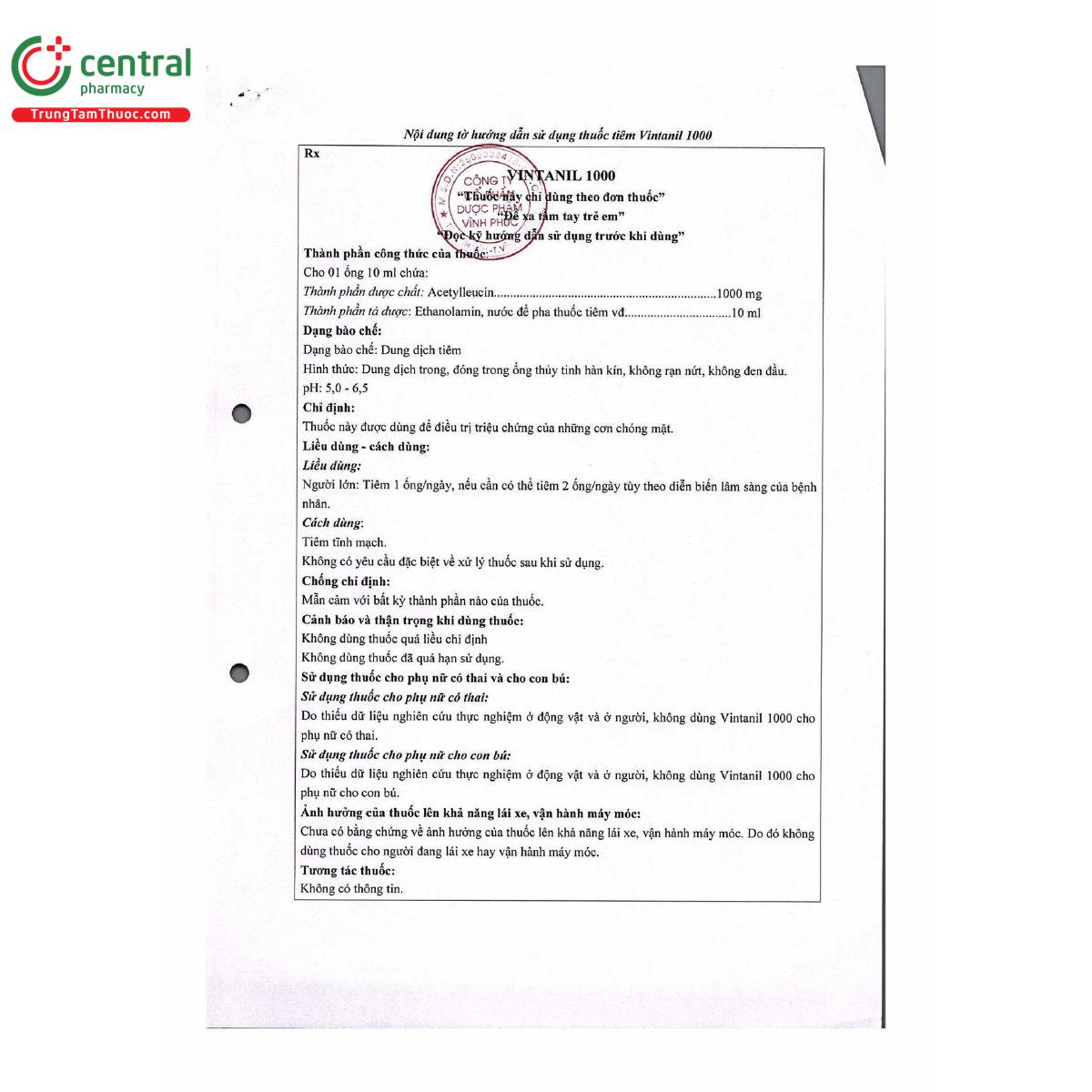 thuoc vintanil 1000 5 N5778 thuoc vintanil 1000 5 N5778