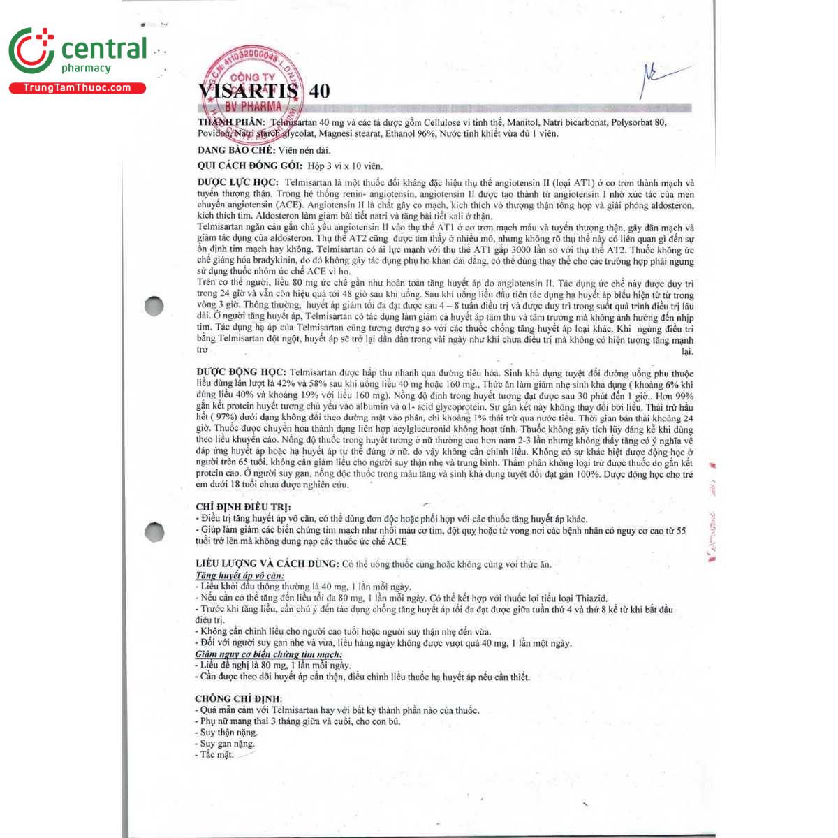 thuoc visartis 40 3 M5556 thuoc visartis 40 3 M5556