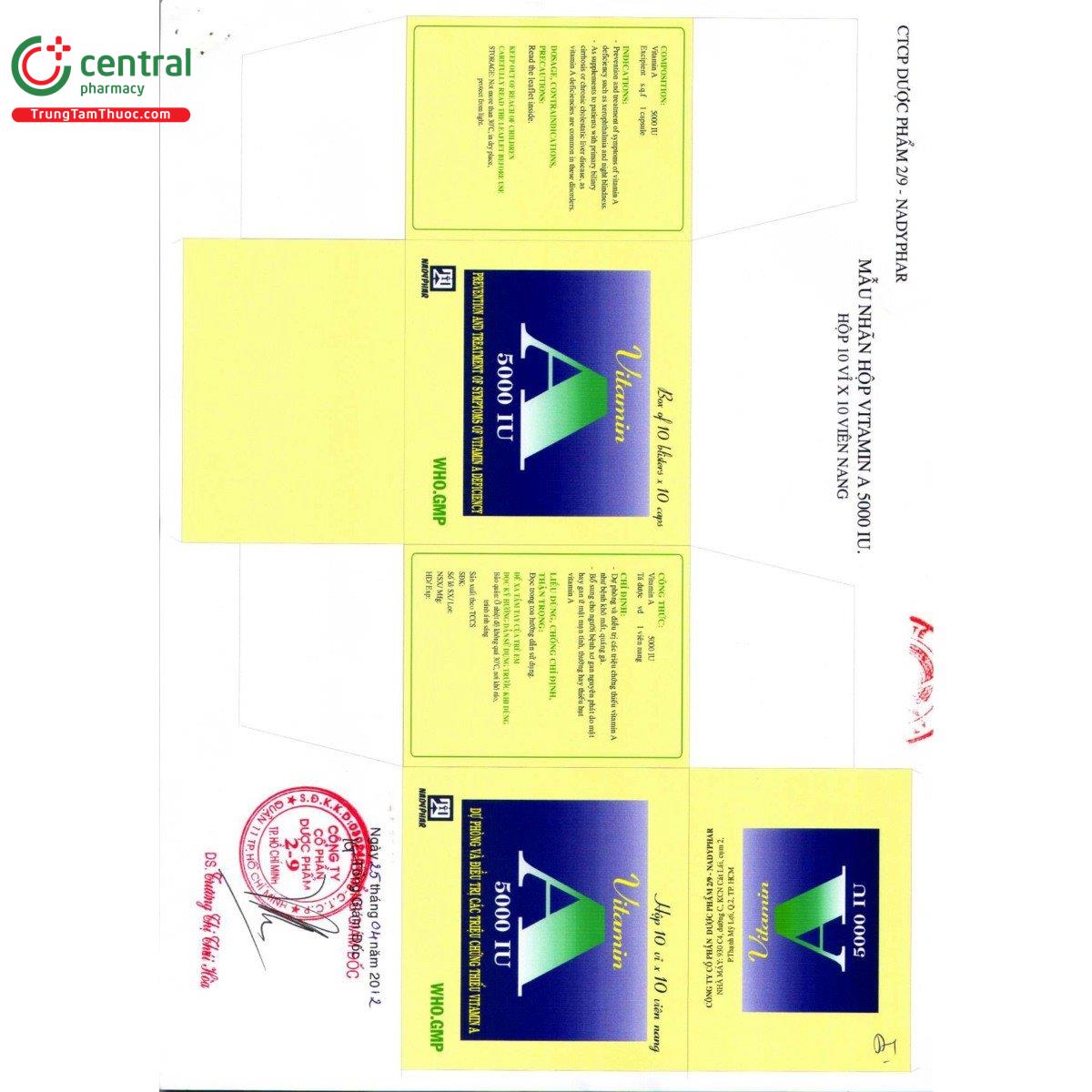 thuoc vitamin a 5000iu nadyphar 5 O5122 thuoc vitamin a 5000iu nadyphar 5 O5122