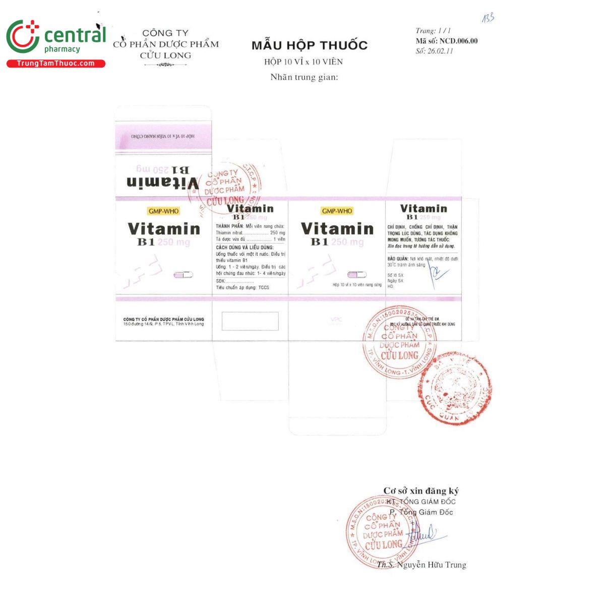 thuoc vitamin b1 250mg vpc 5 O5054 thuoc vitamin b1 250mg vpc 5 O5054