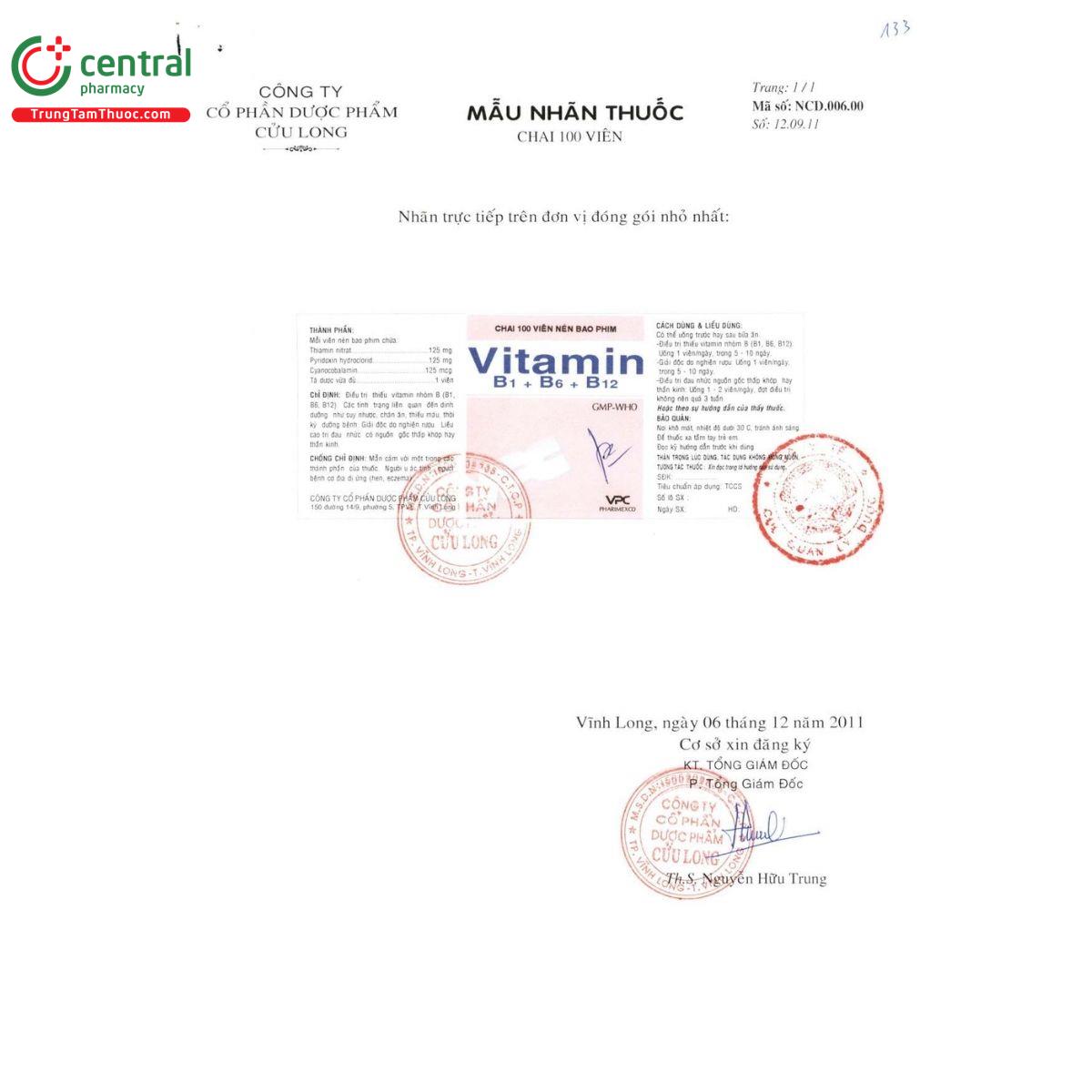 thuoc vitamin b1 b6 b12 vpc 3 I3727 thuoc vitamin b1 b6 b12 vpc 3 I3727