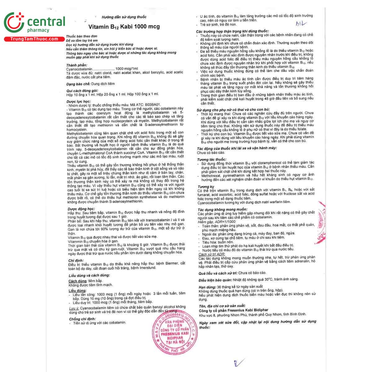 thuoc vitamin b12 kabi 1000mcg 9 K4717