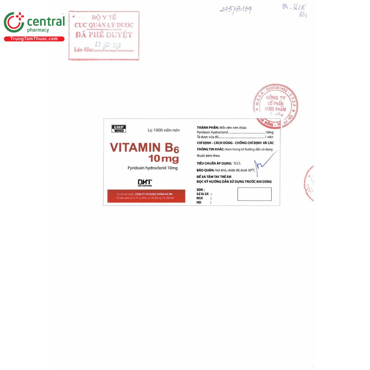 thuoc vitamin b6 10mg hataphar 3 D1452 thuoc vitamin b6 10mg hataphar 3 D1452