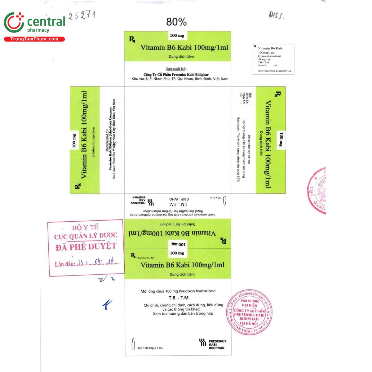 thuoc vitamin b6 kabi 100mg 1ml 4 A0827 thuoc vitamin b6 kabi 100mg 1ml 4 A0827