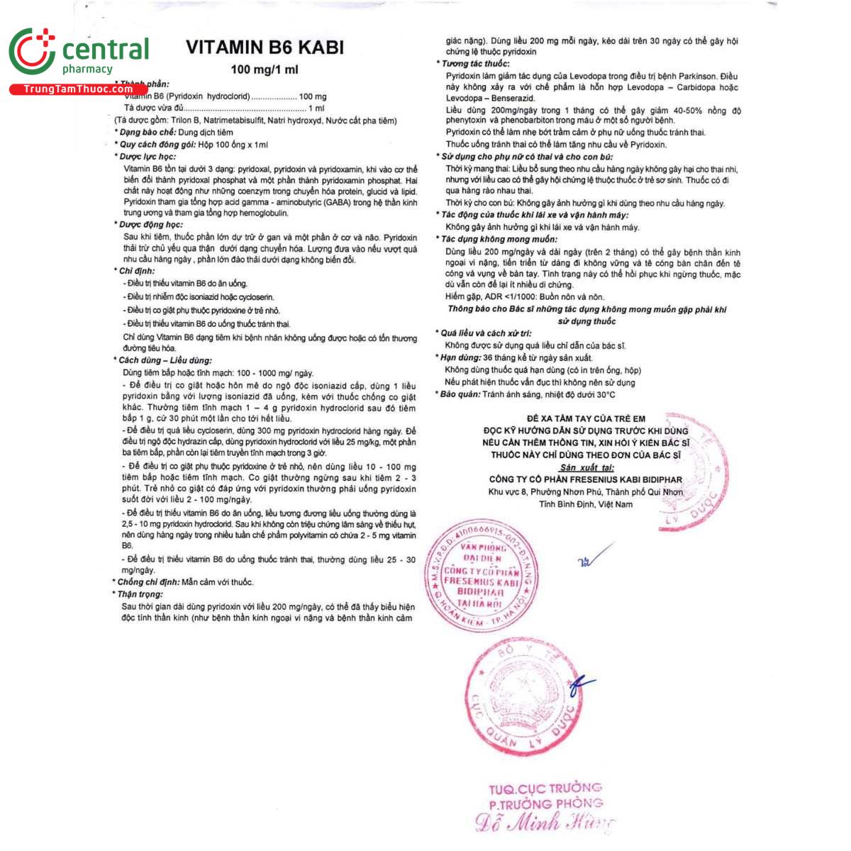 thuoc vitamin b6 kabi 100mg 1ml 5 U8840 thuoc vitamin b6 kabi 100mg 1ml 5 U8840