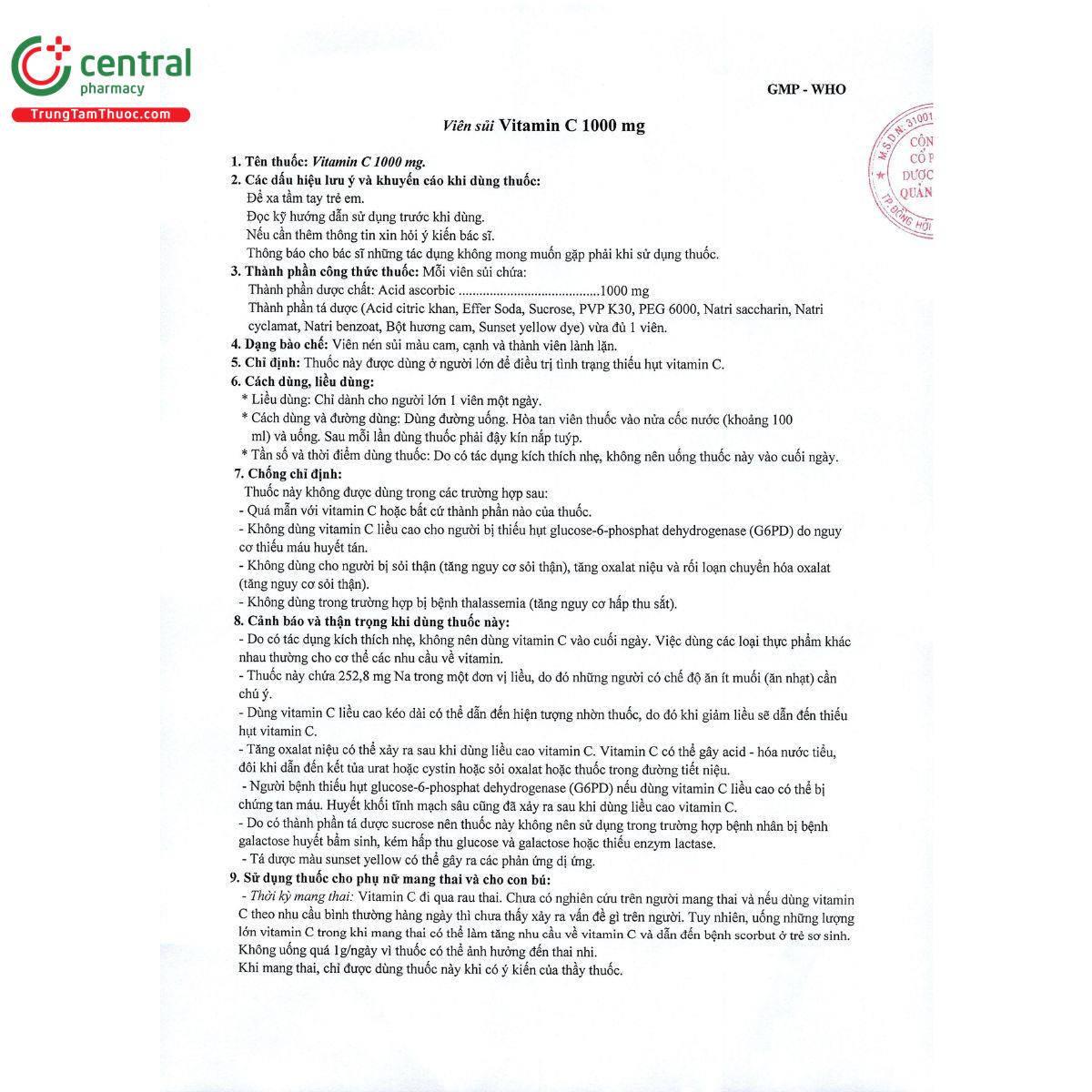 thuoc vitamin c 1000mg quapharco 7 O5010