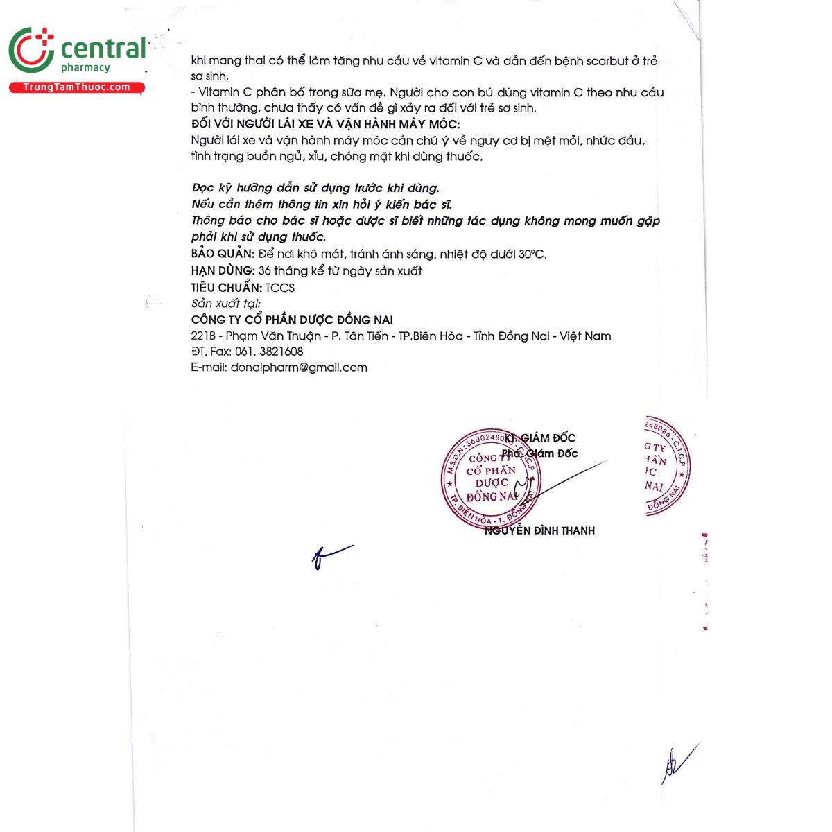 thuoc vitamin c 250mg donaipharm 6 B0622 thuoc vitamin c 250mg donaipharm 6 B0622