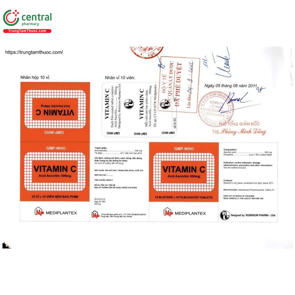 thuoc vitamin c 500mg mediplantex 5 H3367 thuoc vitamin c 500mg mediplantex 5 H3367