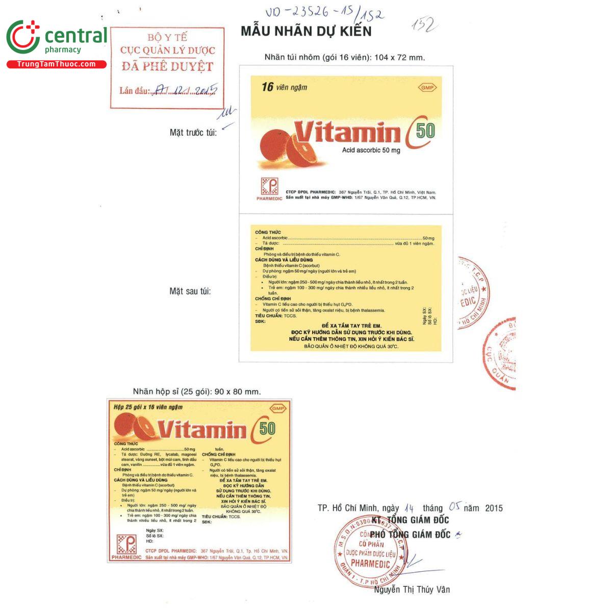 thuoc vitamin c 50mg pharmedic B0222 thuoc vitamin c 50mg pharmedic B0222