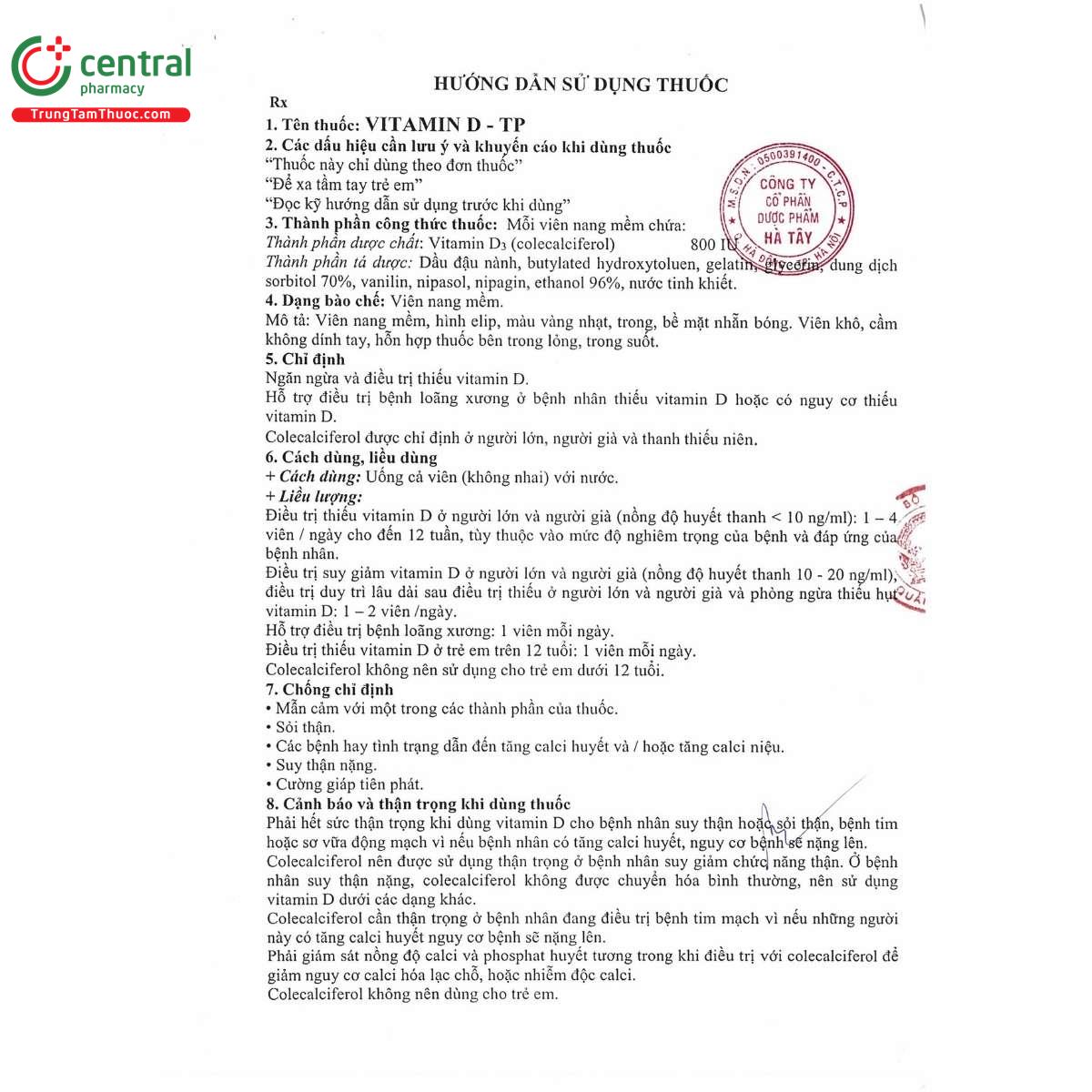 thuoc vitamin d tp 800iu 5 H3247 thuoc vitamin d tp 800iu 5 H3247