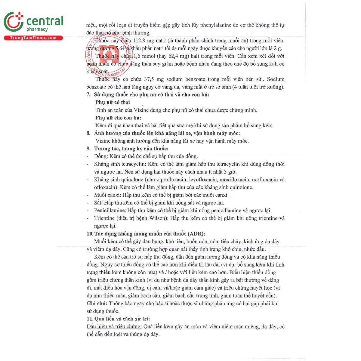 thuoc vizinc 7 G2628 thuoc vizinc 7 G2628