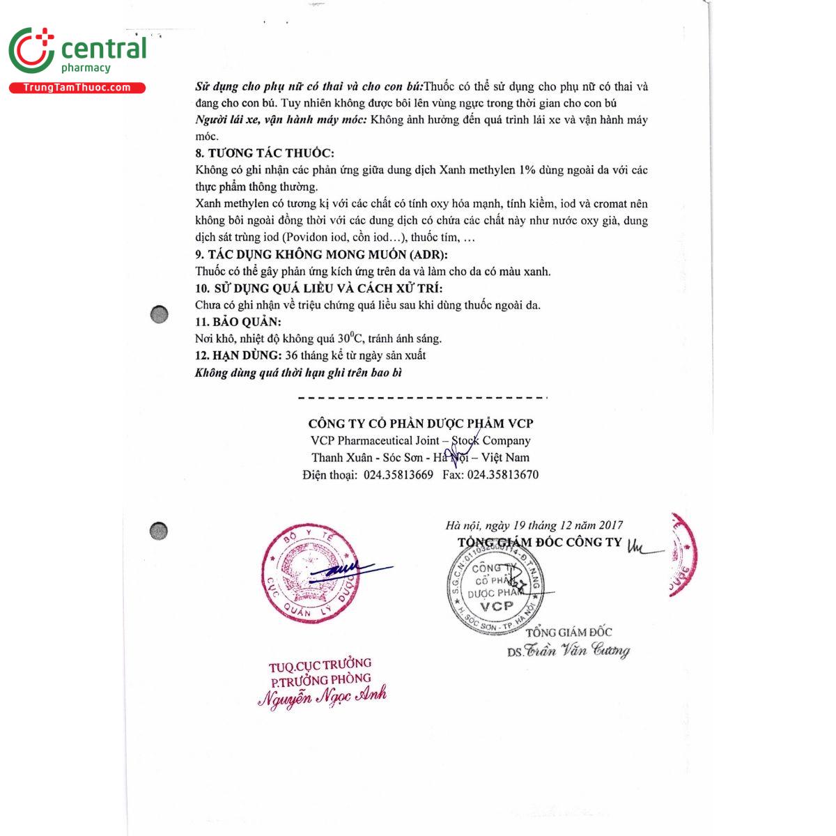 thuoc xanh methylen 1 vcp 6 M4621 thuoc xanh methylen 1 vcp 6 M4621