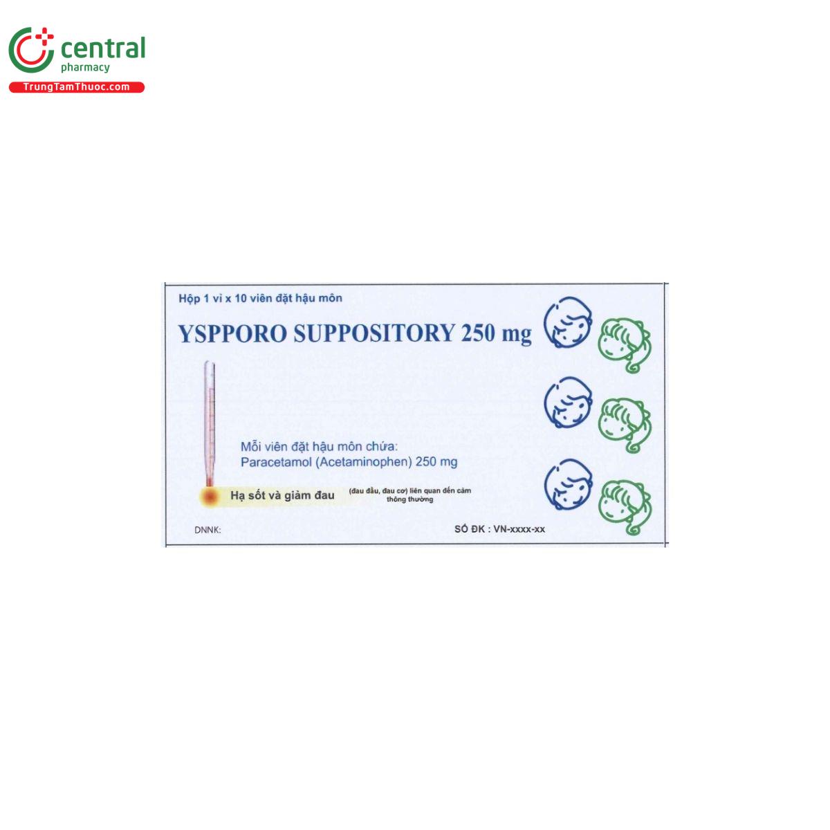 thuoc yspporo suppository 250mg 1 D1448