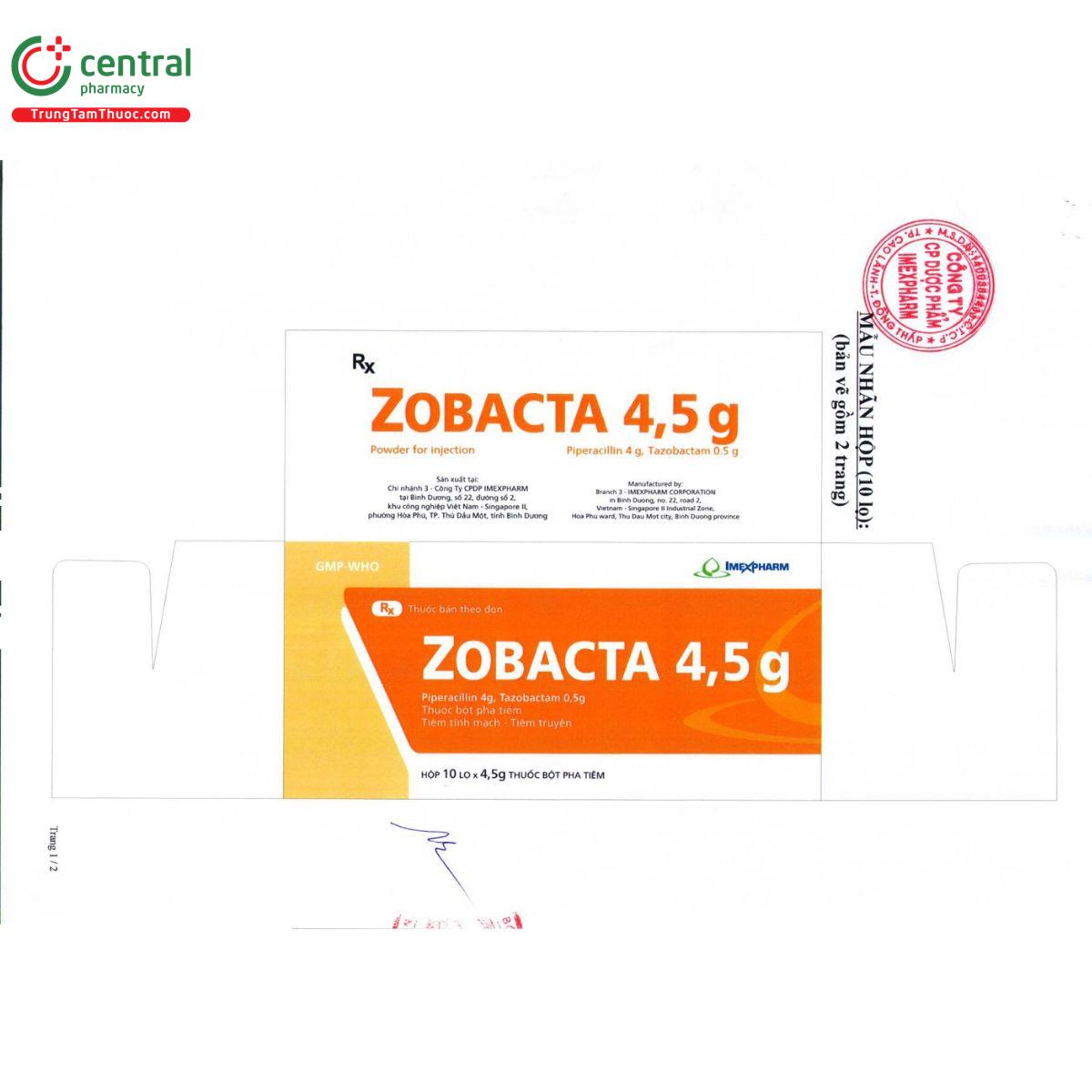 thuoc zobacta 4 5g 5 B0511 thuoc zobacta 4 5g 5 B0511