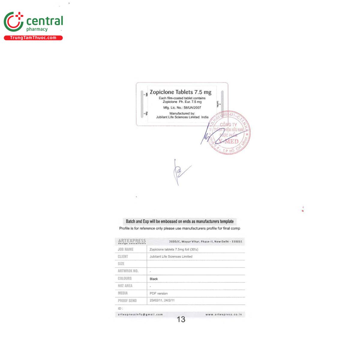 thuoc zopiclone tablets 7 5mg 3 S7053 thuoc zopiclone tablets 7 5mg 3 S7053