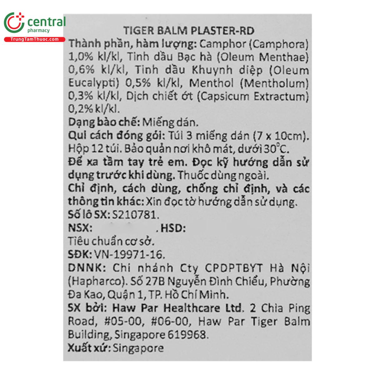 tiger balm plaster rd 3 G2548