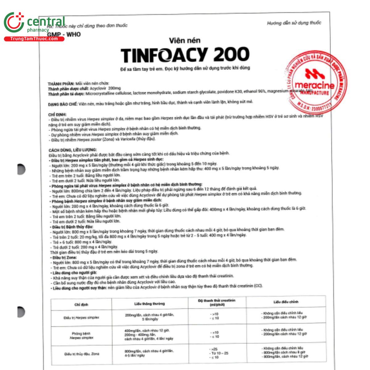 tinfoacy 200mg 4 T7201