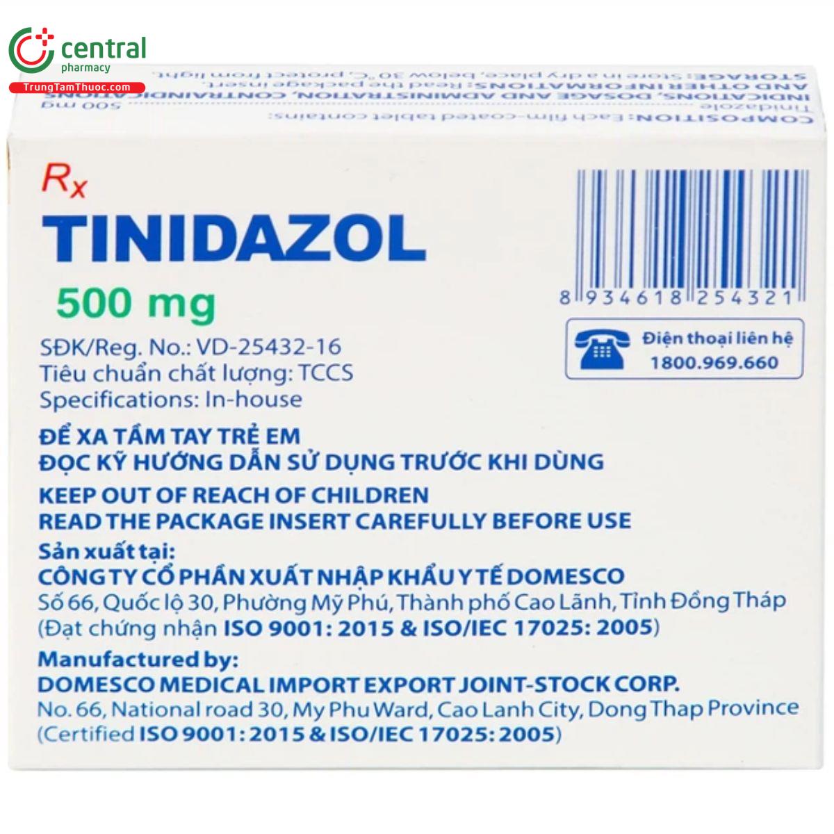 tinidazol 500mg domesco 12 F2605