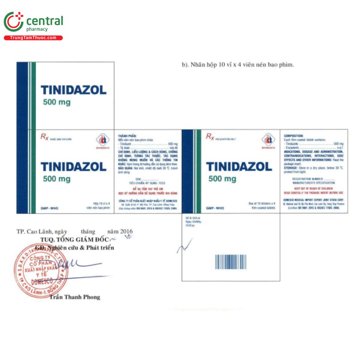 tinidazol 500mg domesco 4 N5628