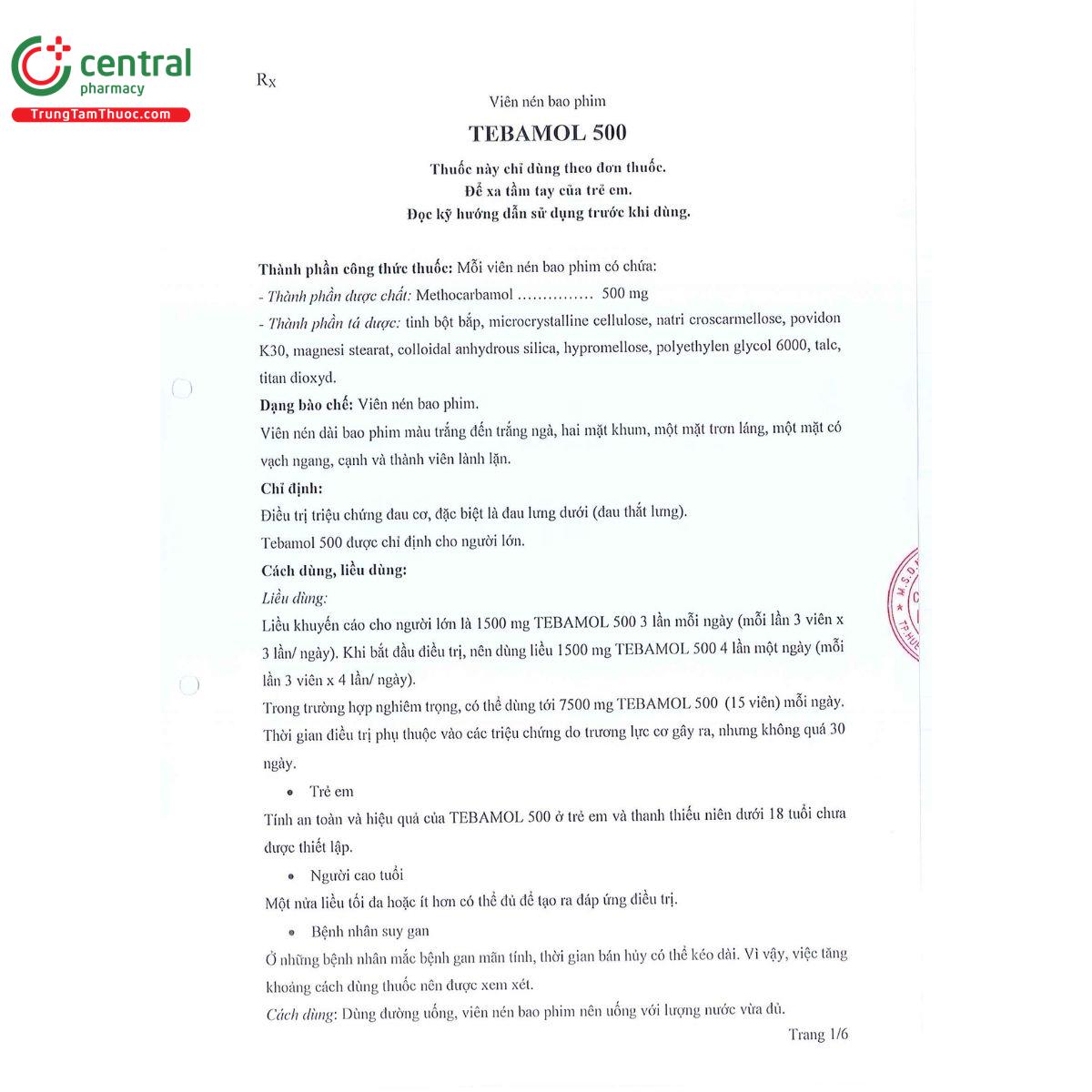 to huong dan su dung tebamol 500 1 M5634 to huong dan su dung tebamol 500 1 M5634
