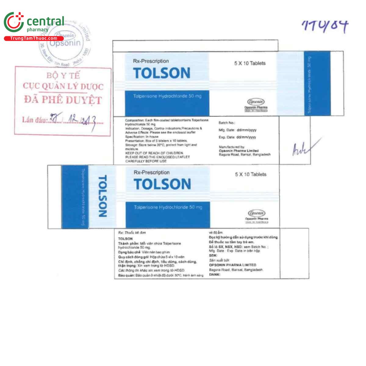 tolson 50mg 3 V8268