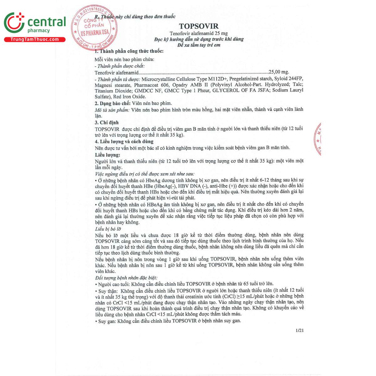 topsovir 25mg 3 U8350