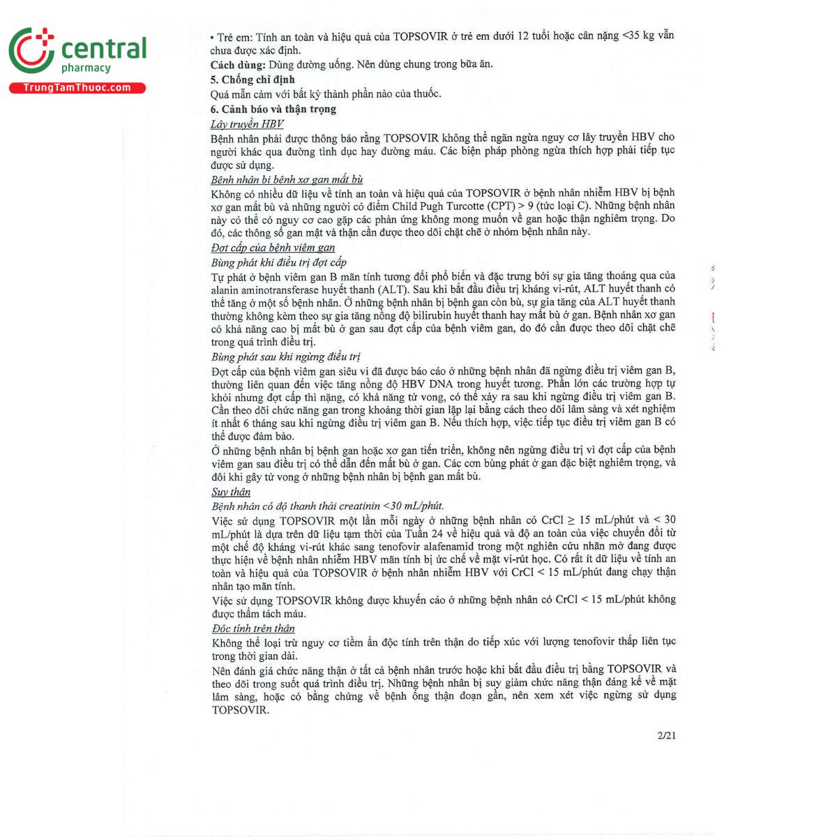 topsovir 25mg 4 N5623