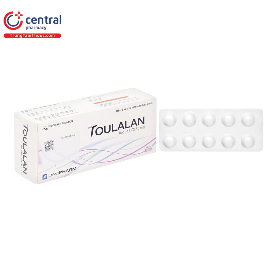 [CHÍNH HÃNG] Thuốc Toulalan 50mg điều trị triệu chứng dạ dày - ruột