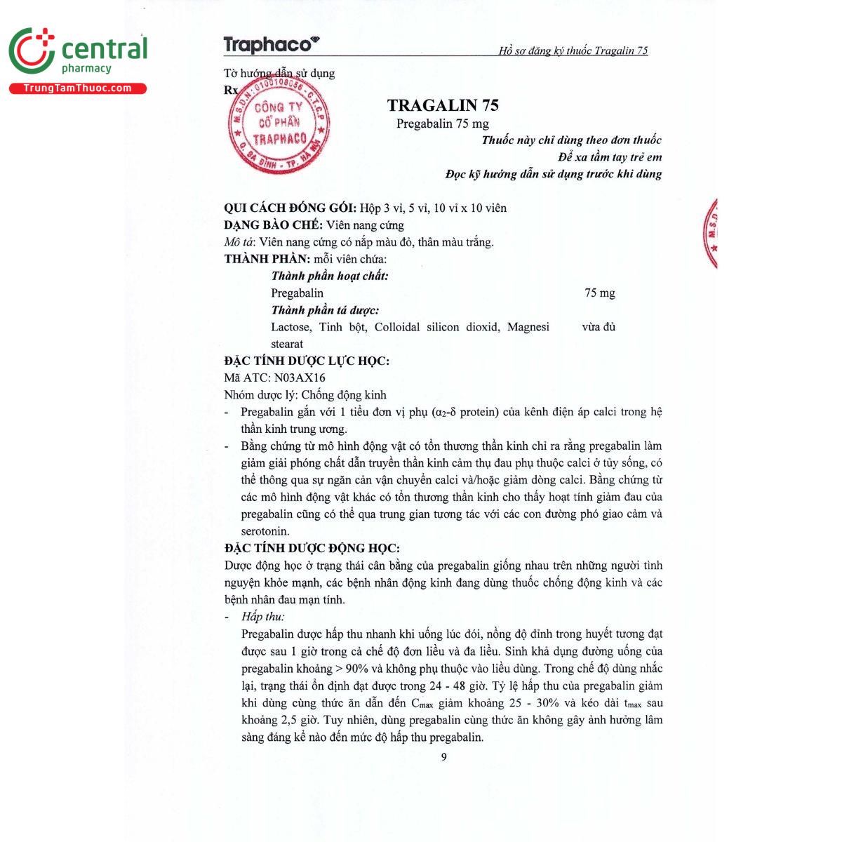 tragalin 75 huong dan su dung 1 E1340