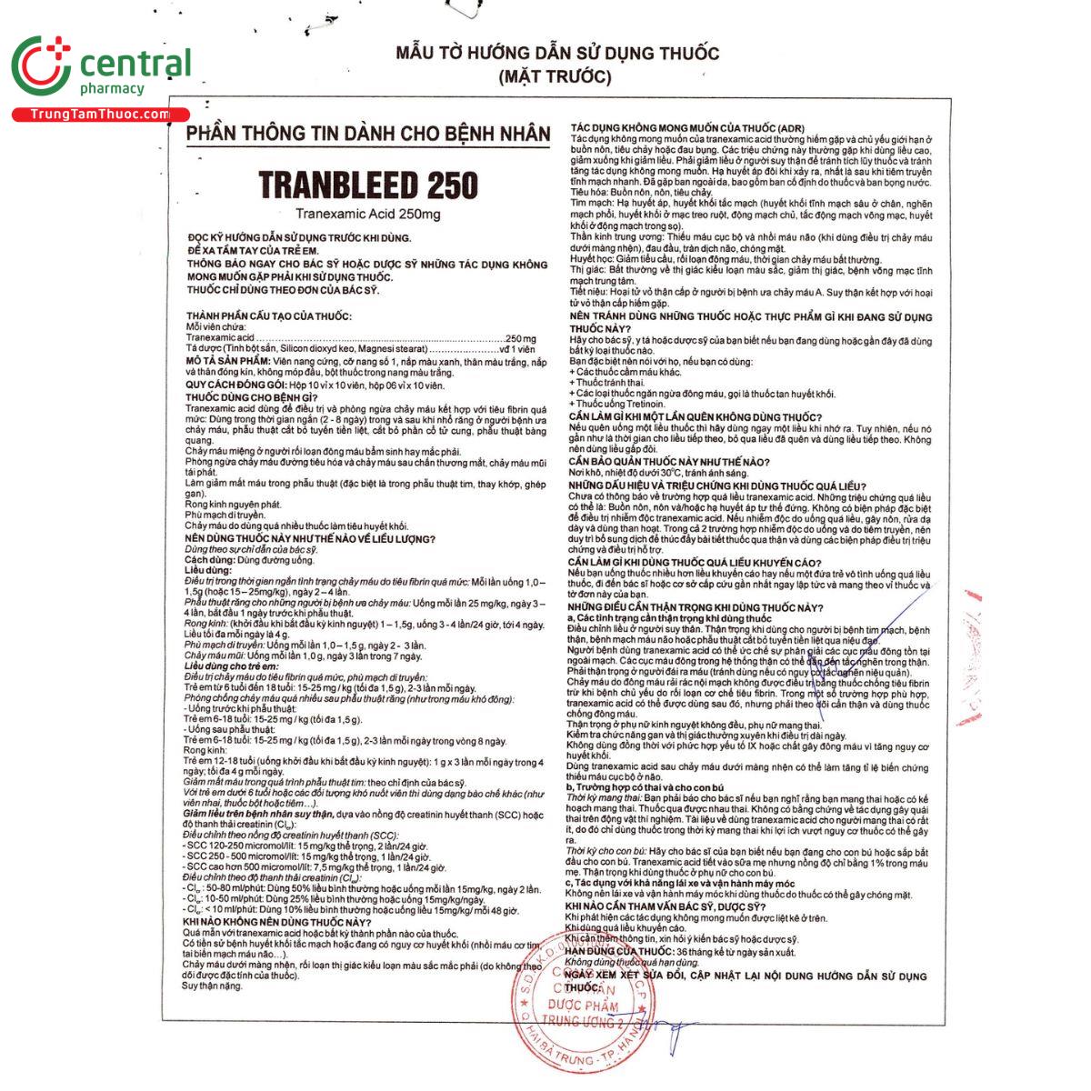 tranbleed 250 5 N5832 tranbleed 250 5 N5832