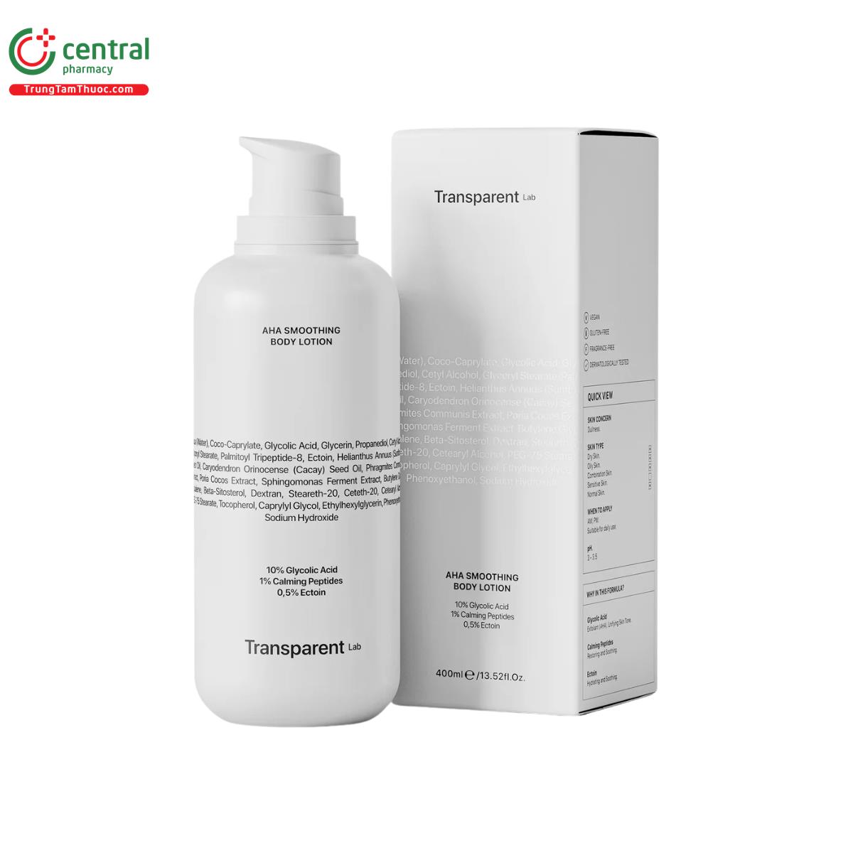 transparent lab aha smoothing body lotion 400ml 1 F2014