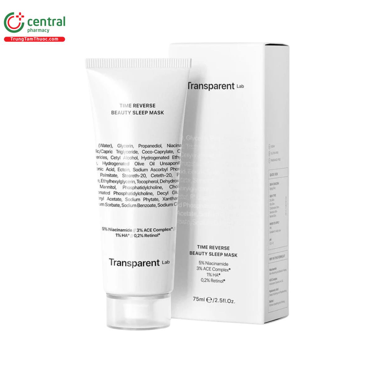 transparent lab time reverse beauty sleep mask 75ml 1 P6073