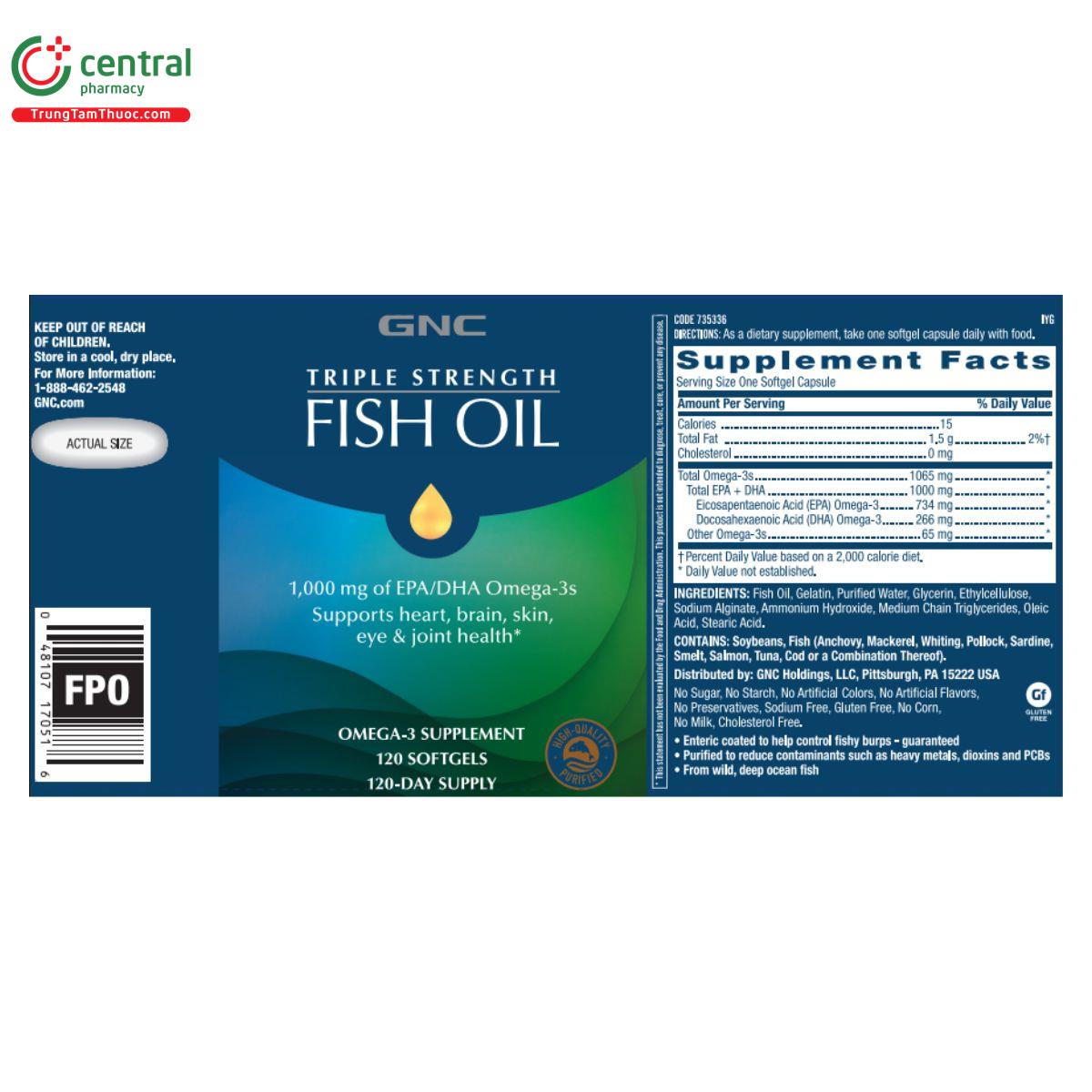 triple streng fish oil gnc N5665 triple streng fish oil gnc N5665