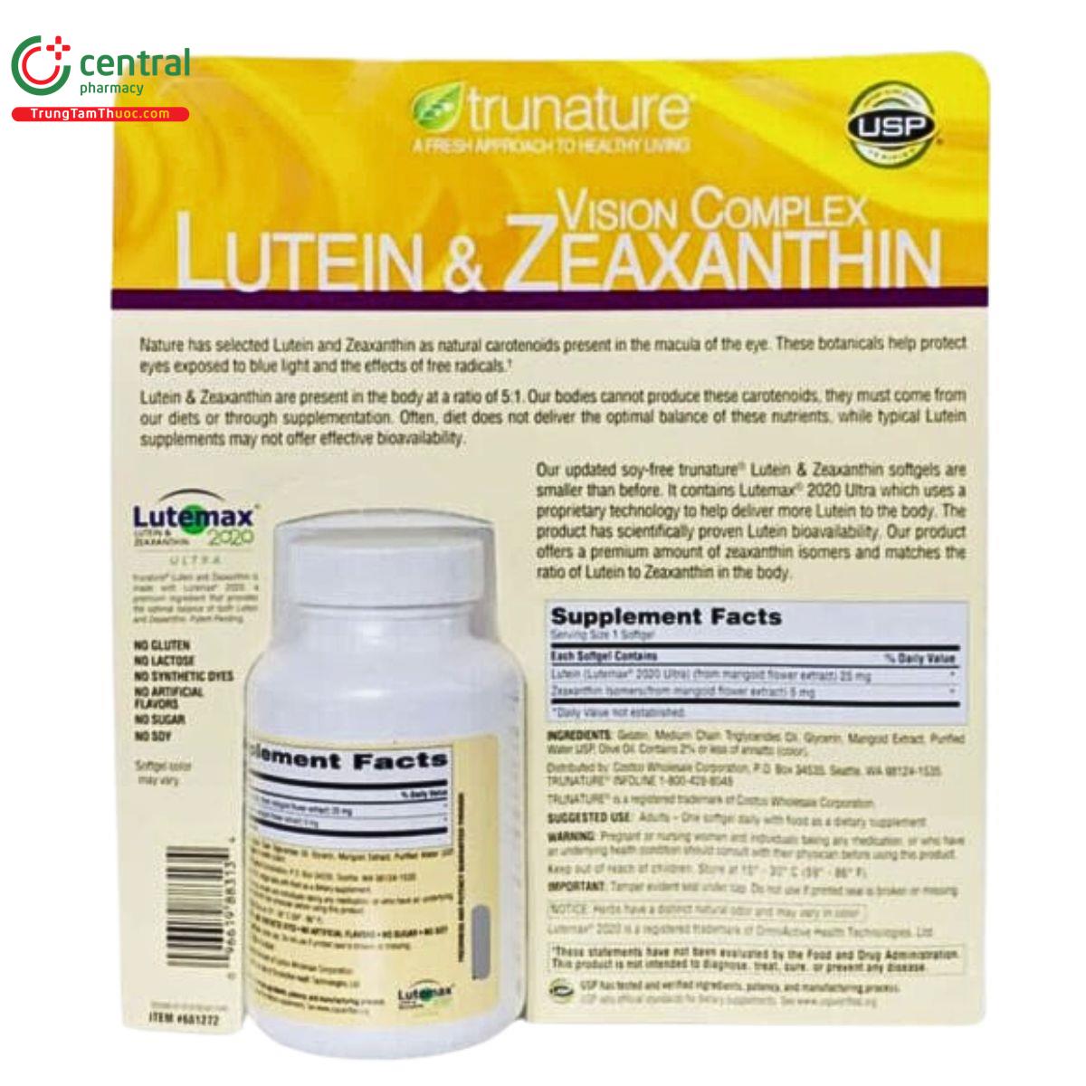 trunature vision complex lutein zeaxanthin 3 P6572