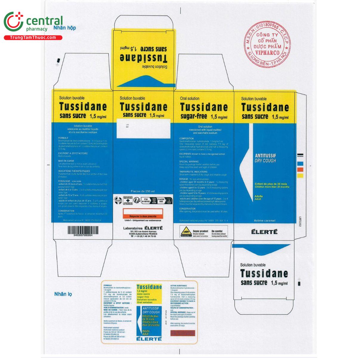 tussidane 1 5 mg ml sugar free B0170