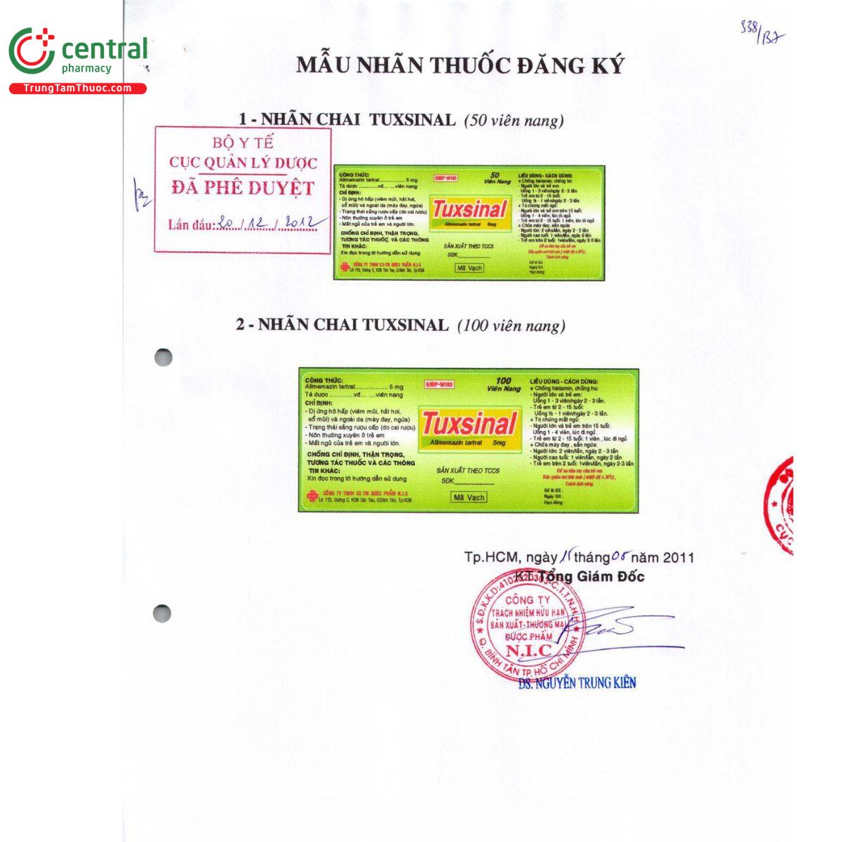 tuxsinal 5mg 4 N5538 tuxsinal 5mg 4 N5538