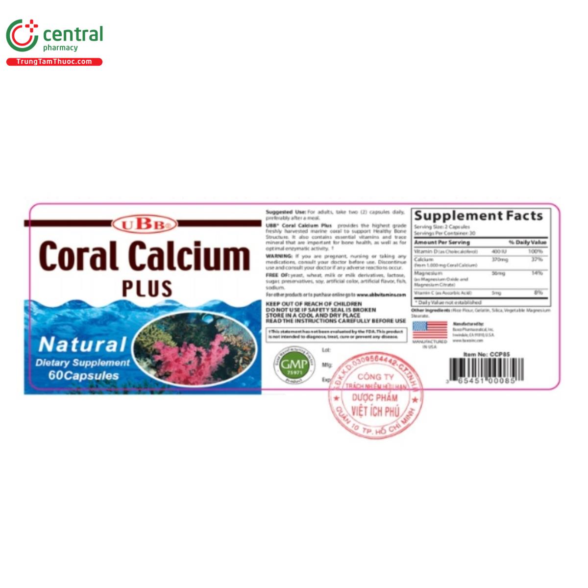 ubb coral calcium plus 9 O6836