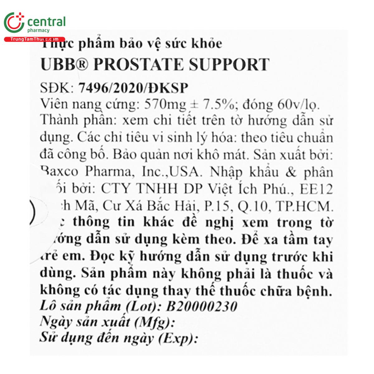 ubb prostate support 0 N5262