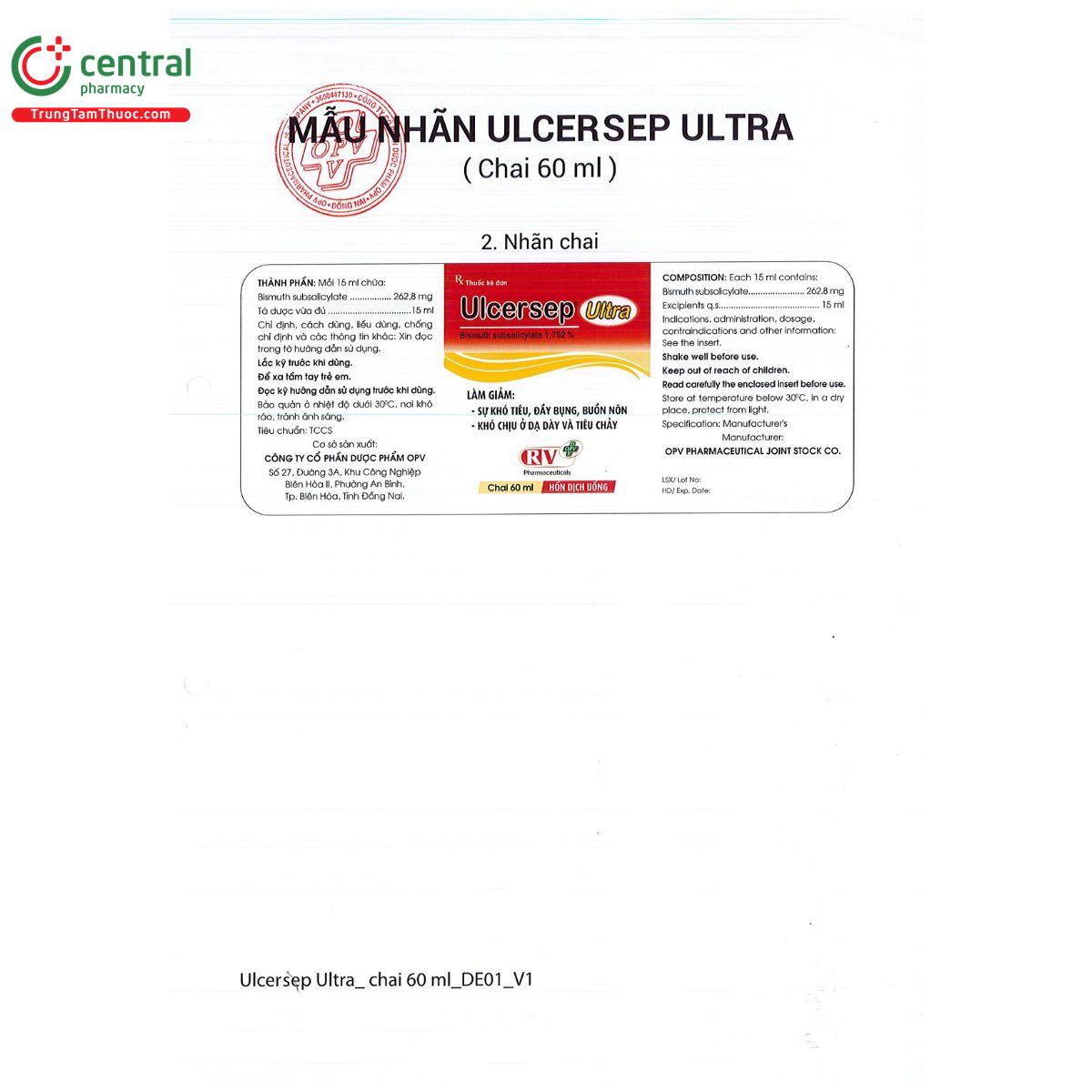 ulcersep ultra 262 8mg 3 M5477