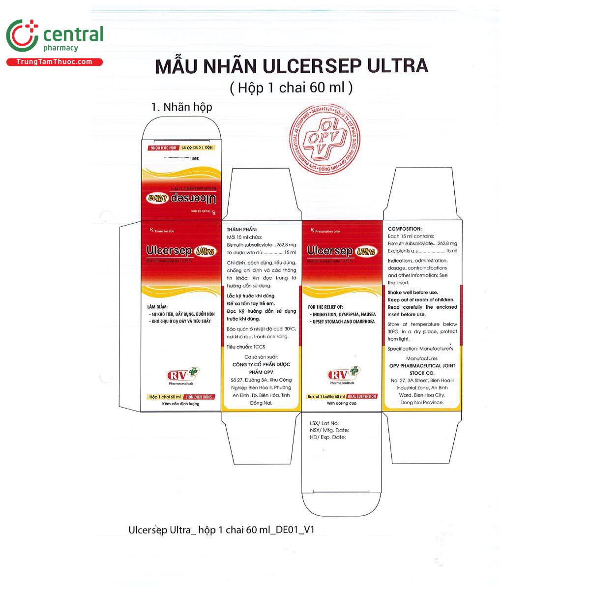 ulcersep ultra 262 8mg M5327