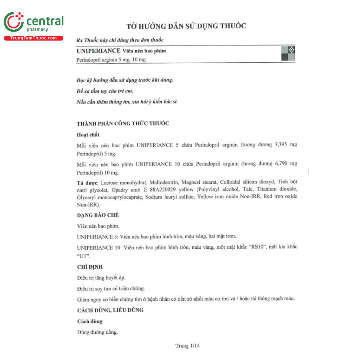 uniperiance 5mg 2 E1206